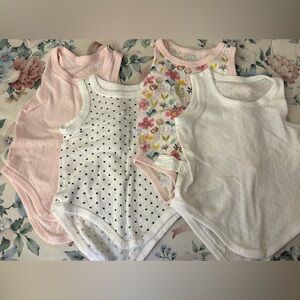 Floral and Polka Dot Baby Onesies Set